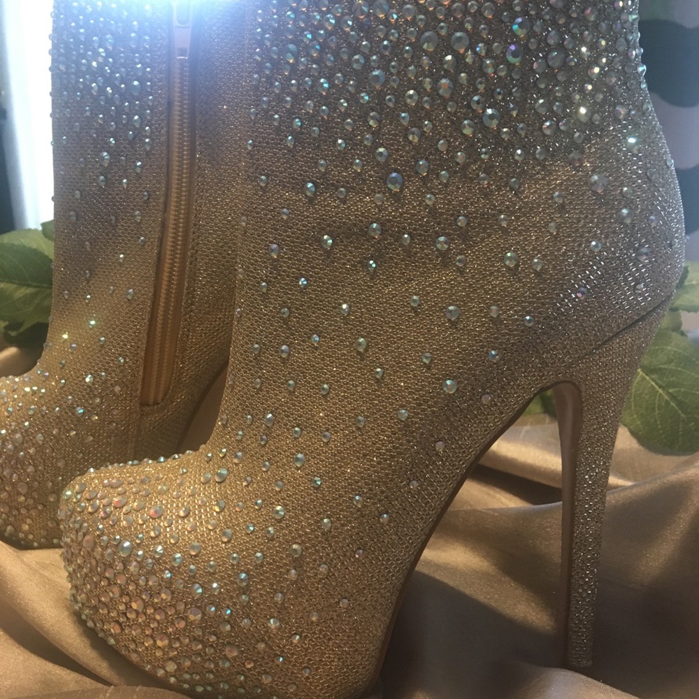 Rhinestone Platform Booties - image 2